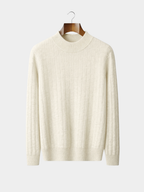 Men’s Textured Mock Neck Knit Sweater