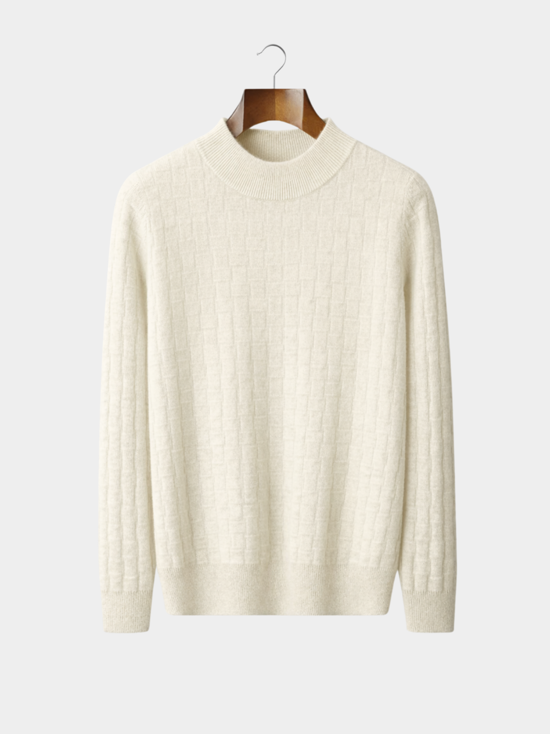 Men’s Textured Mock Neck Knit Sweater