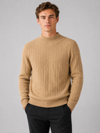 Men’s Textured Mock Neck Knit Sweater