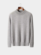 Men’s Textured Mock Neck Knit Sweater