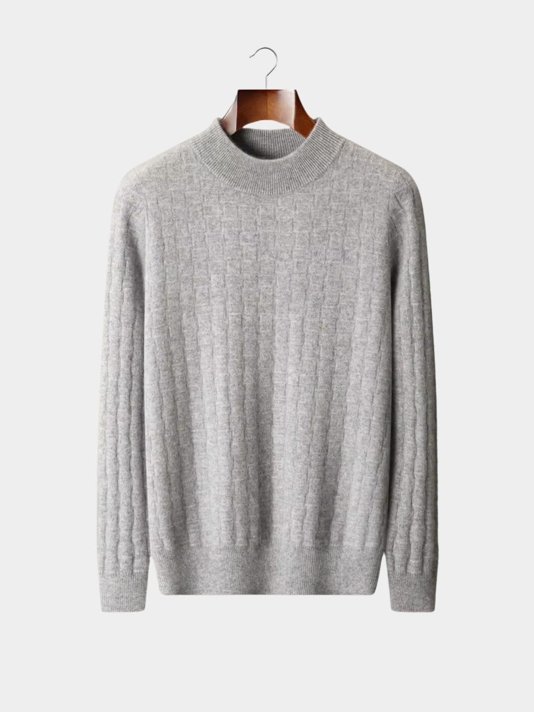 Men’s Textured Mock Neck Knit Sweater
