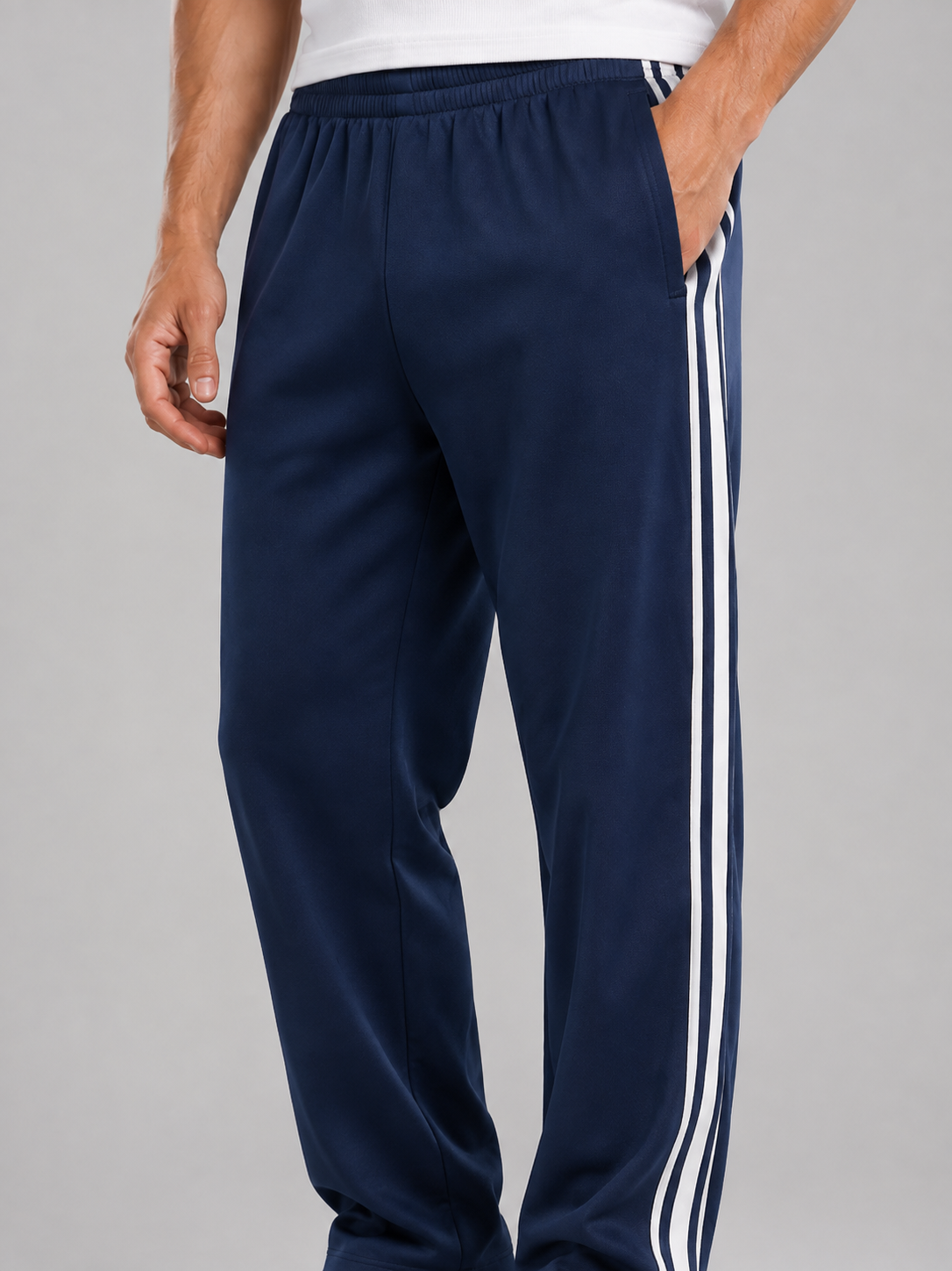 Men’s Track Pants with Side Stripes and Elastic Waist