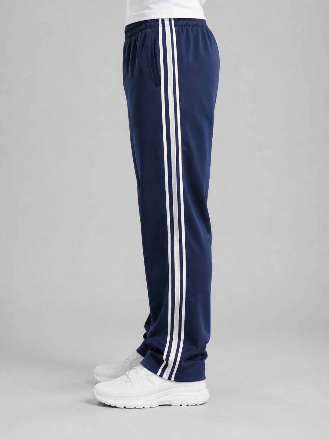 Men’s Track Pants with Side Stripes and Elastic Waist