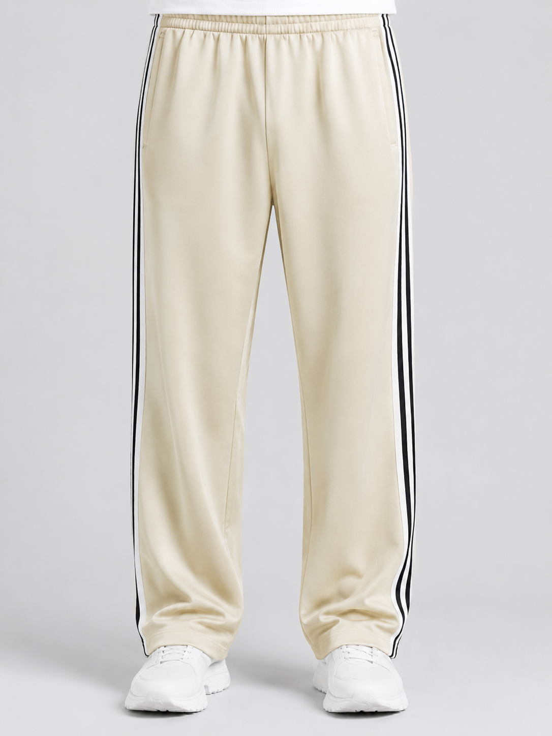 Men’s Track Pants with Side Stripes and Elastic Waist