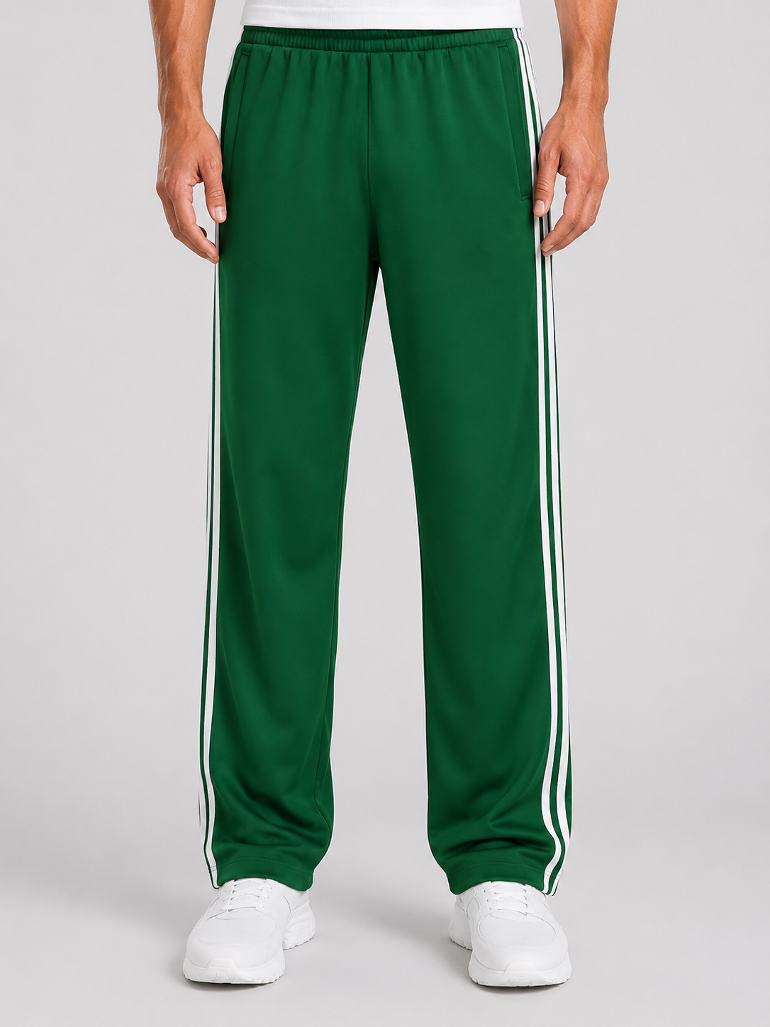 Men’s Track Pants with Side Stripes and Elastic Waist