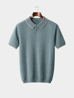 Men’s Two-Tone Short Sleeve Polo Shirt with Short Sleeves