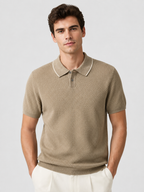 Men’s Two-Tone Short Sleeve Polo Shirt with Short Sleeves