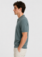 Men’s Two-Tone Short Sleeve Polo Shirt with Short Sleeves