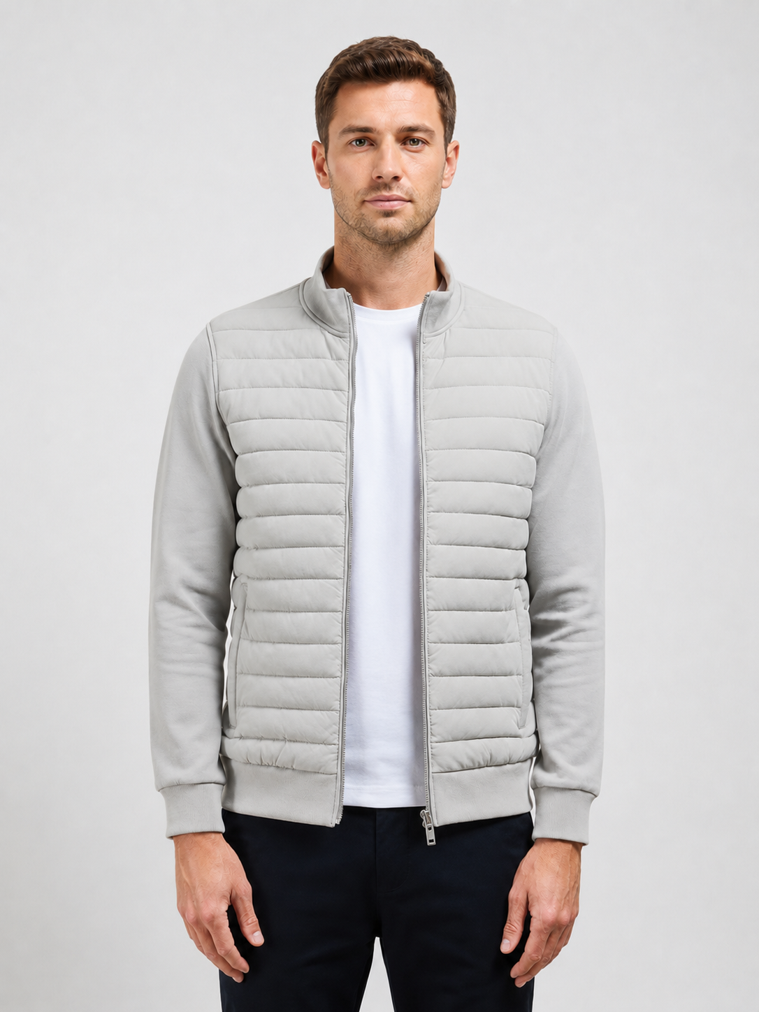 Men’s Zip Jacket with Padded Front Panels