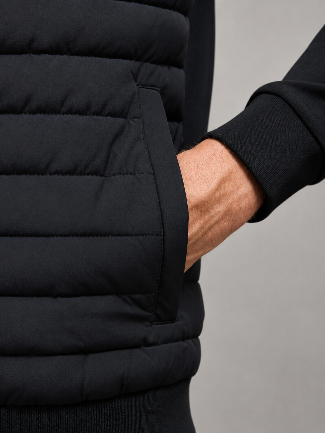 Men’s Zip Jacket with Padded Front Panels