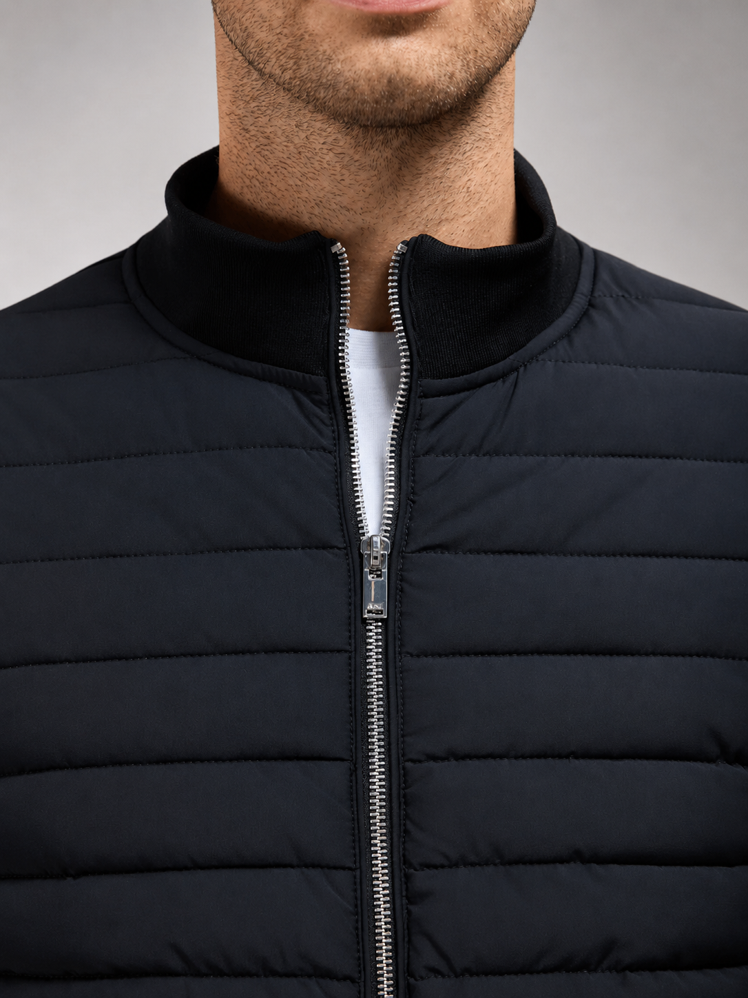 Men’s Zip Jacket with Padded Front Panels