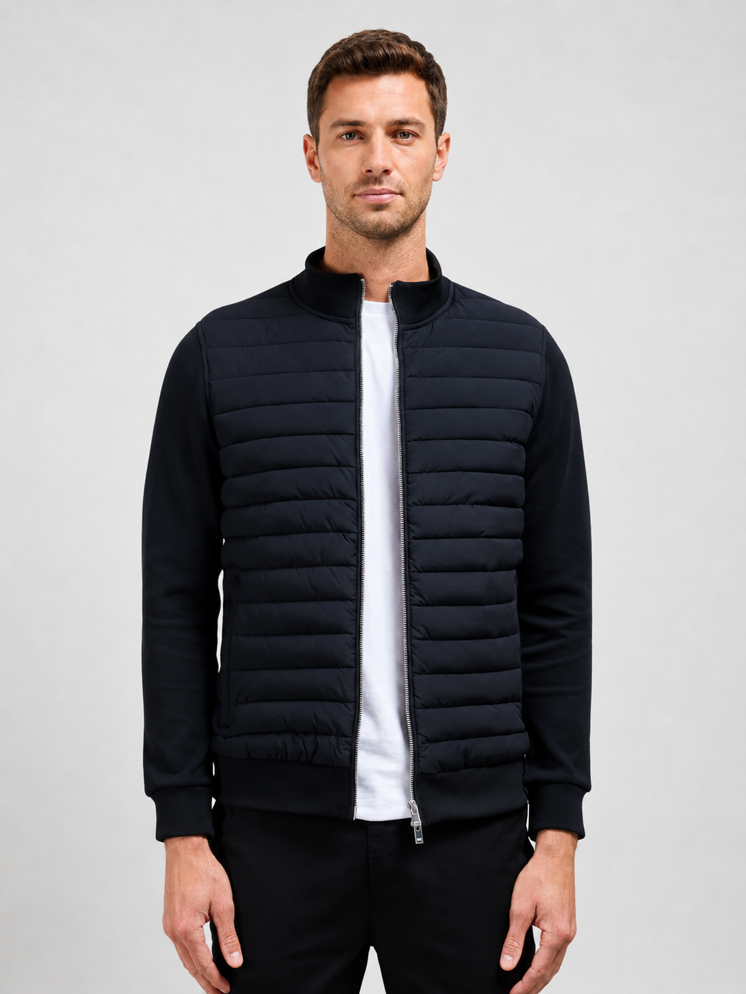 Men’s Zip Jacket with Padded Front Panels
