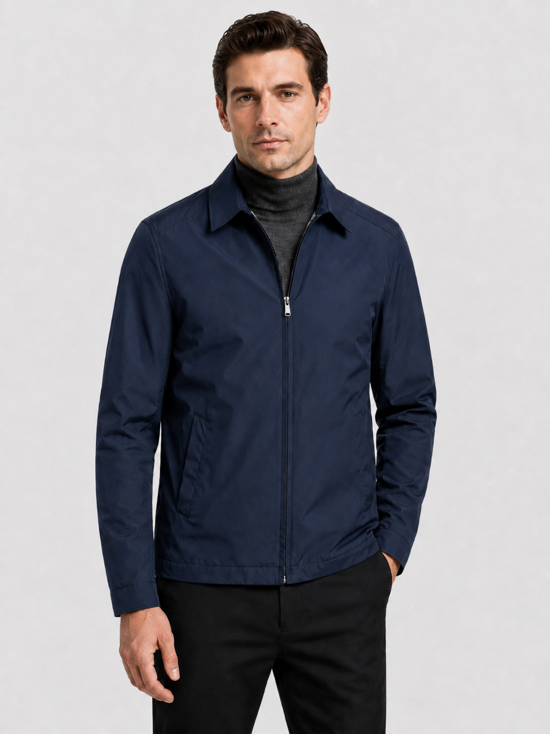 Men’s Zip Jacket with Stand Collar