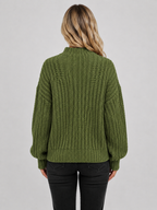 Women’s Cable-Knit Sweater with High Neck