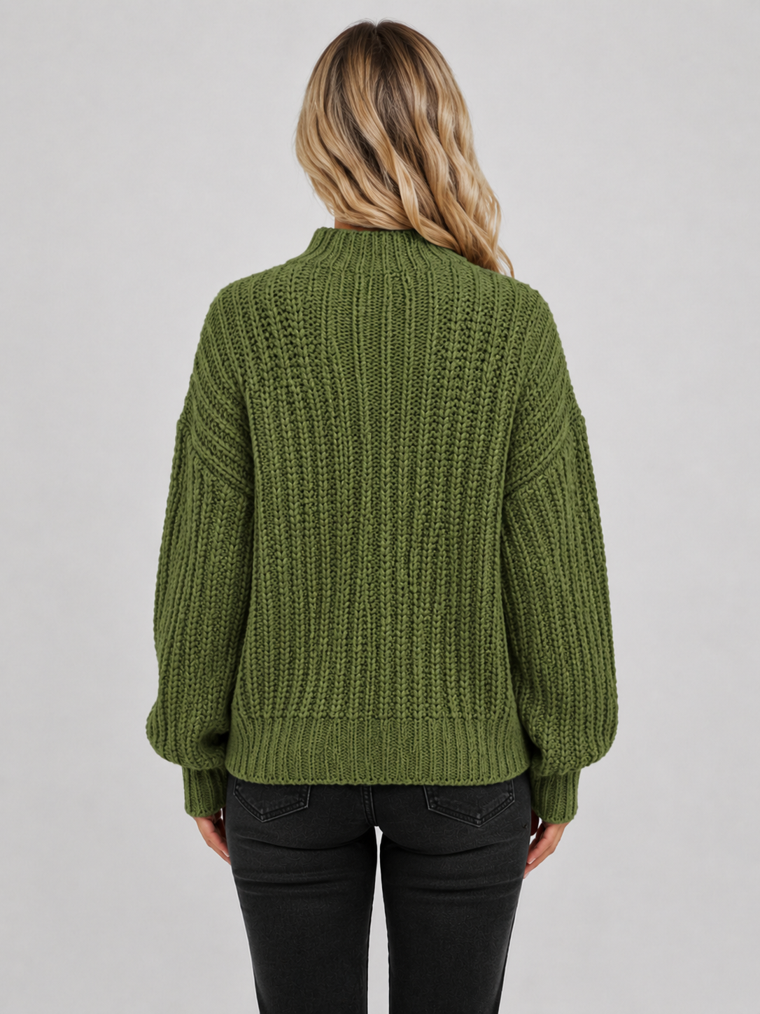 Women’s Cable-Knit Sweater with High Neck