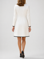 Women’s Contrast-Trim Mini Dress with Front Buttons