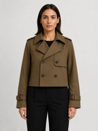 Women’s Cropped Double-Breasted Trench Coat