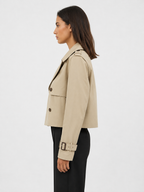 Women’s Cropped Double-Breasted Trench Coat