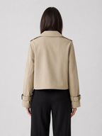 Women’s Cropped Double-Breasted Trench Coat