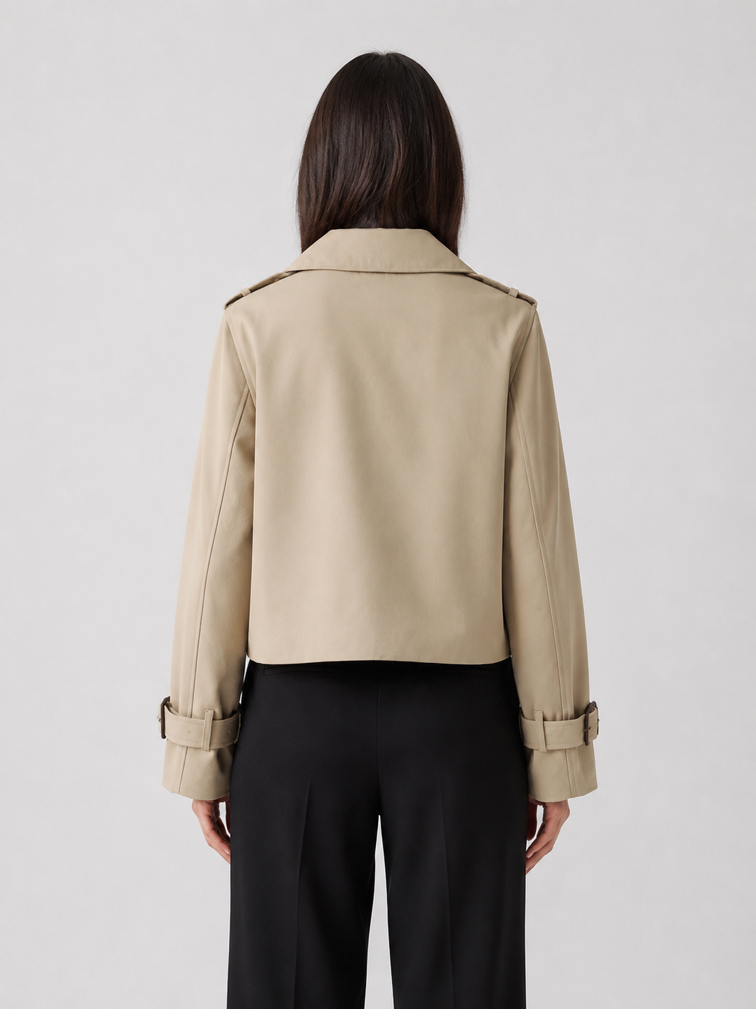 Women’s Cropped Double-Breasted Trench Coat