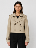 Women’s Cropped Double-Breasted Trench Coat