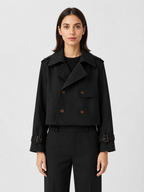 Women’s Cropped Double-Breasted Trench Coat