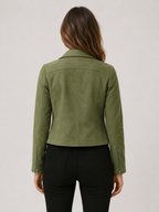 Women’s Cropped Jacket with Asymmetric Zipper