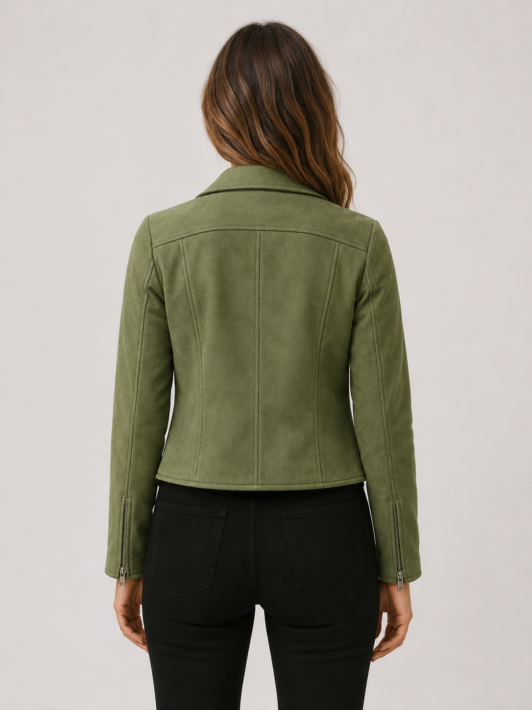 Women’s Cropped Jacket with Asymmetric Zipper