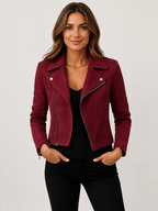 Women’s Cropped Jacket with Asymmetric Zipper