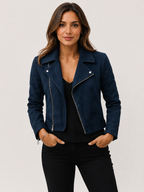 Women’s Cropped Jacket with Asymmetric Zipper