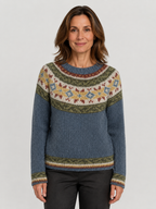 Women’s Geometric Pattern Sweater with Long Sleeves