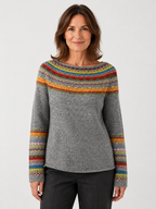 Women’s Geometric Pattern Sweater with Long Sleeves