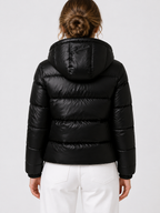 Women’s Hooded Puffer Jacket with Front Zip