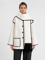 Women’s Loose-Fit Mid-Length Coat with Scarf Detail