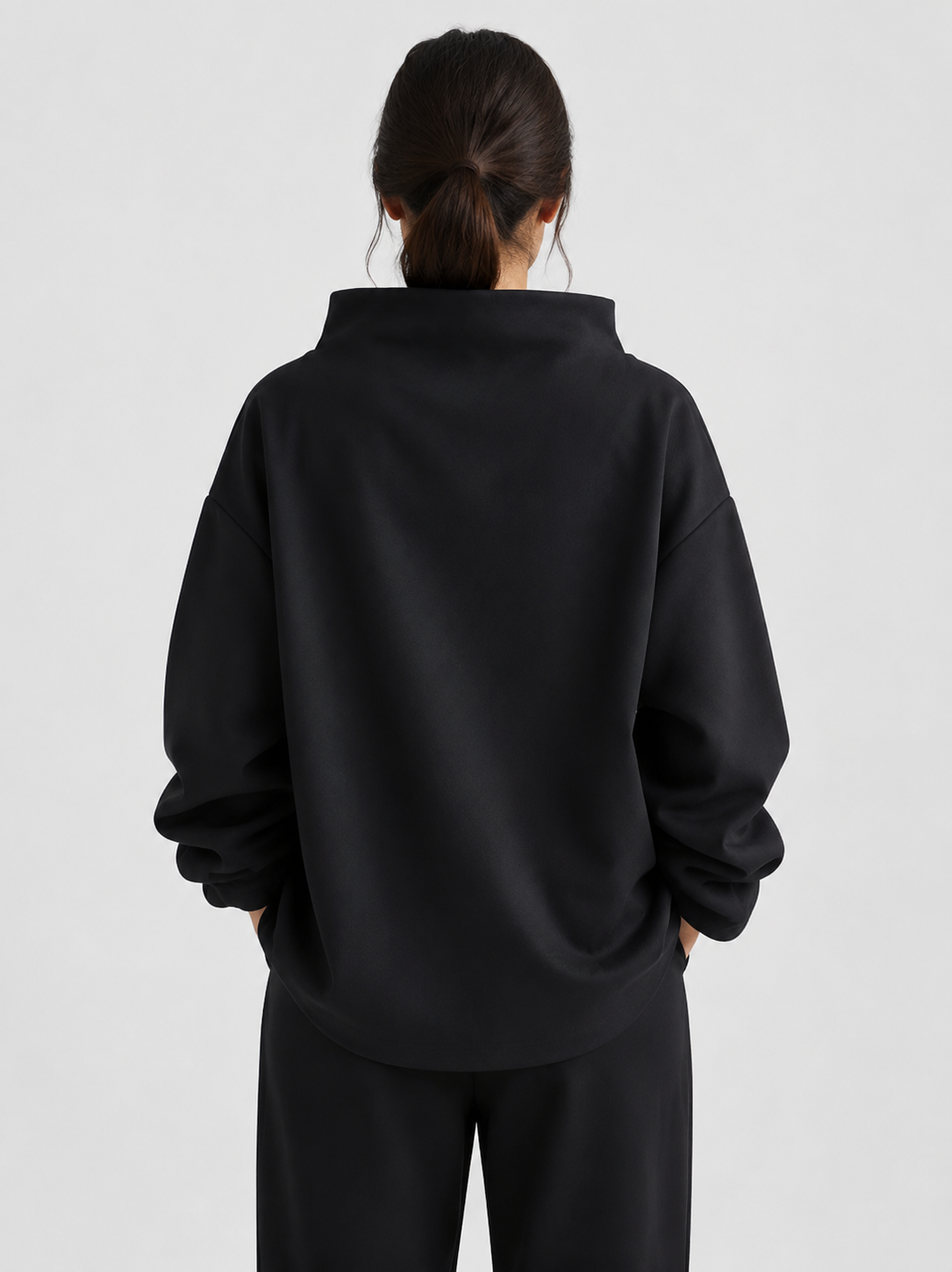 Women’s Oversized Funnel-Neck Sweater with Long Sleeves