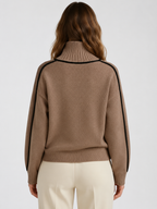 Women’s Oversized Ribbed Knit Sweater with Turtleneck