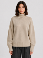 Women’s Oversized Turtleneck Sweater with Long Sleeves