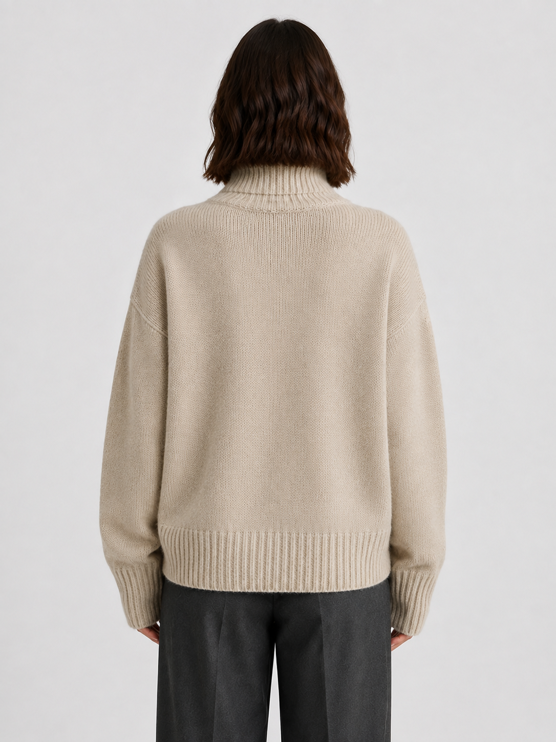 Women’s Oversized Turtleneck Sweater with Long Sleeves