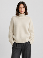 Women’s Oversized Turtleneck Sweater with Long Sleeves