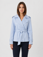 Women’s Short Trench Coat with Tie Belt