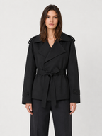 Women’s Short Trench Coat with Tie Belt
