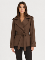 Women’s Short Trench Coat with Tie Belt