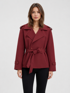 Women’s Short Trench Coat with Tie Belt