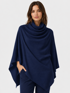 Women’s Two-Piece Pant Set with Cowl-Neck Asymmetric Top