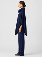 Women’s Two-Piece Pant Set with Cowl-Neck Asymmetric Top