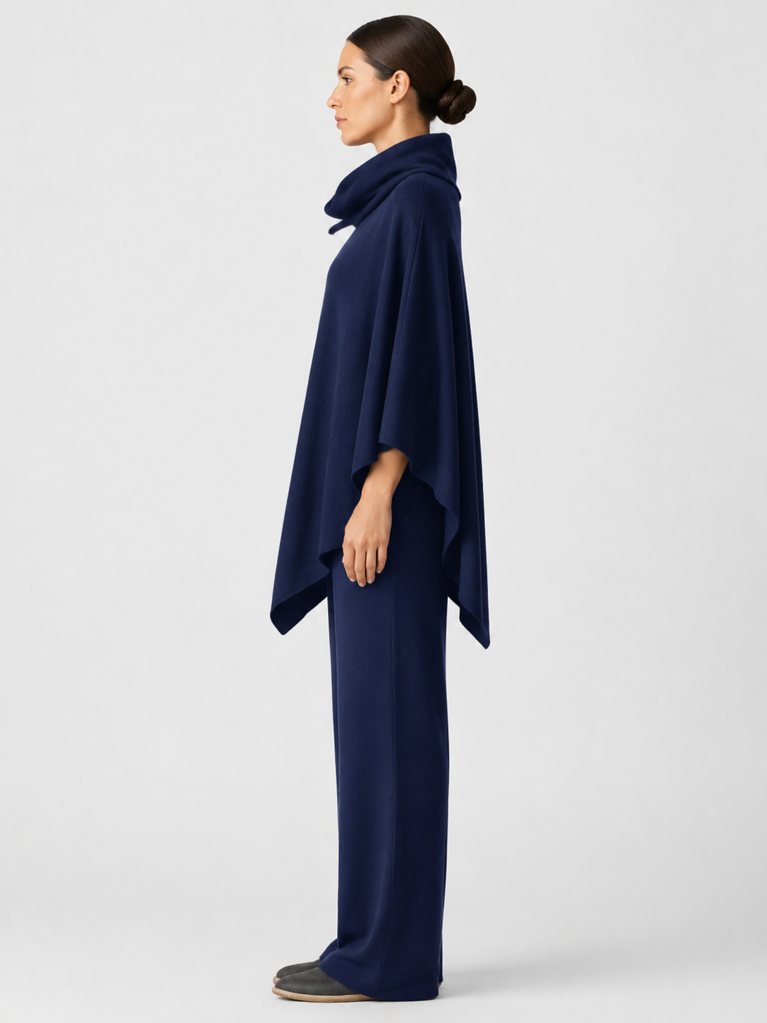 Women’s Two-Piece Pant Set with Cowl-Neck Asymmetric Top