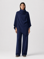 Women’s Two-Piece Pant Set with Cowl-Neck Asymmetric Top