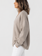 Women’s V-Neck Sweater with Dropped Shoulders
