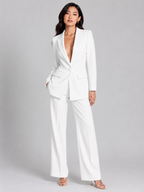 Women’s Blazer and Pants Set with Single Button