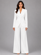 Women’s Button Blazer and Wide-Leg Pant Set